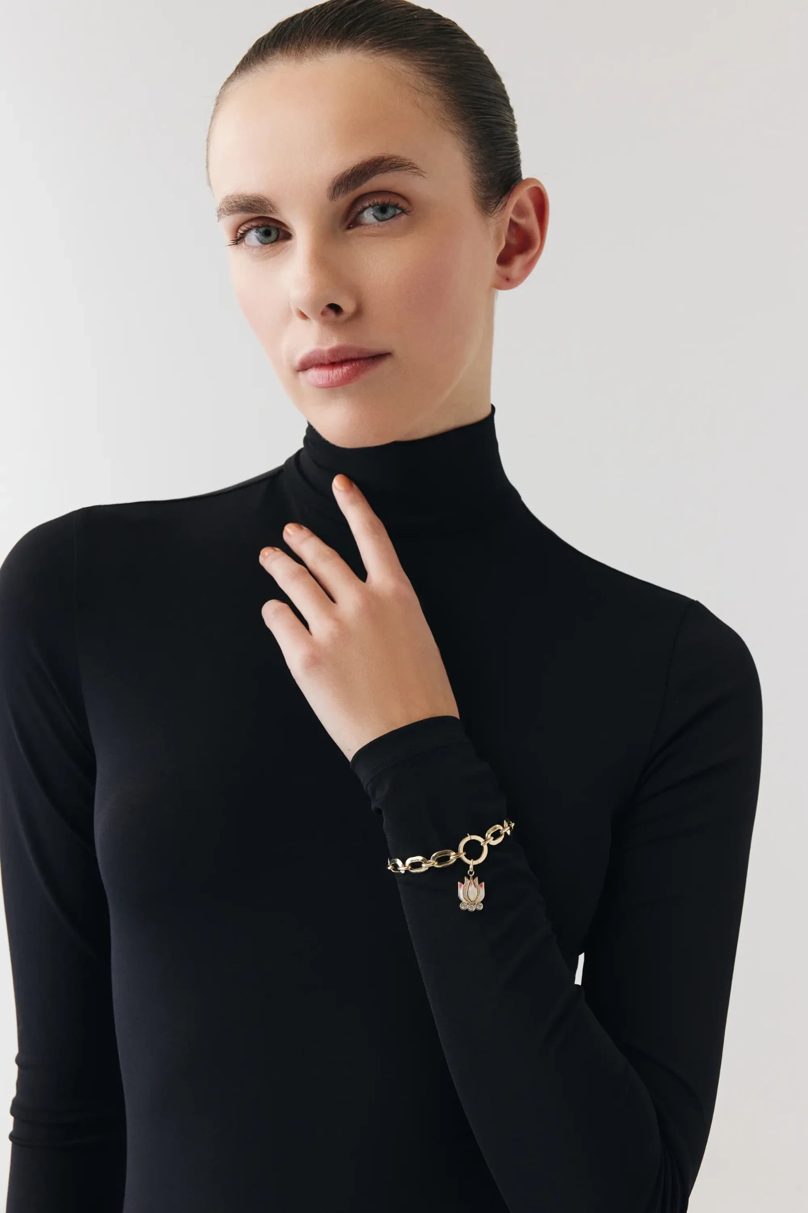 Altın Pembe Lotus Charm Bileklik