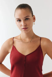 Ezme Zincir Detaylı Shakira Kolye