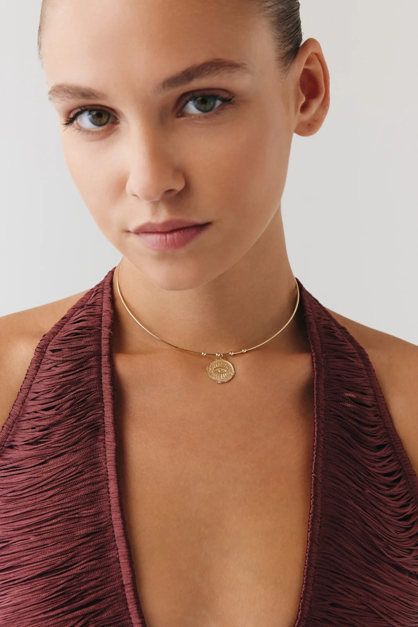 Göz Damga Uçlu Tel Choker