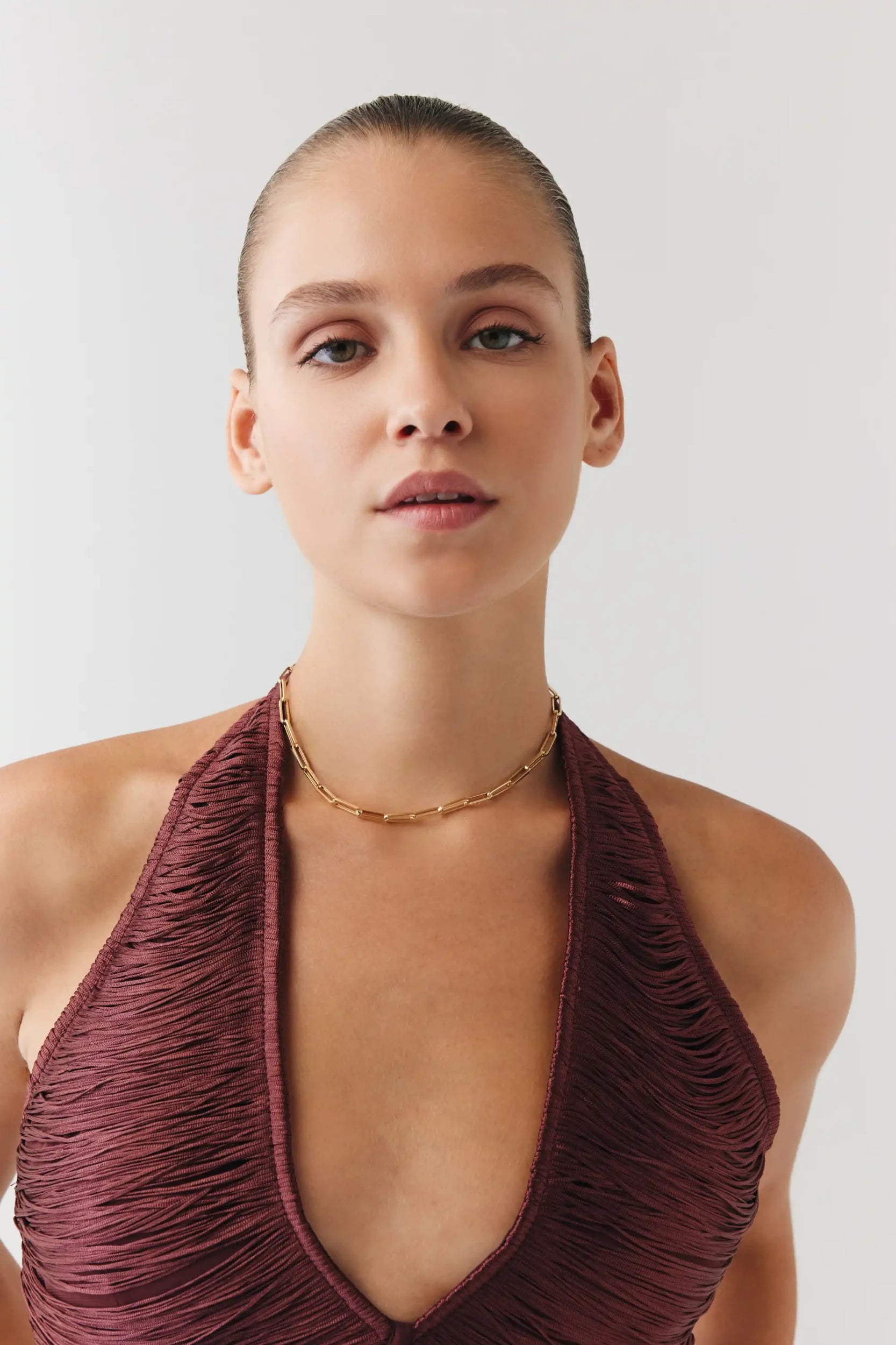 Altın Sade Zincir Choker