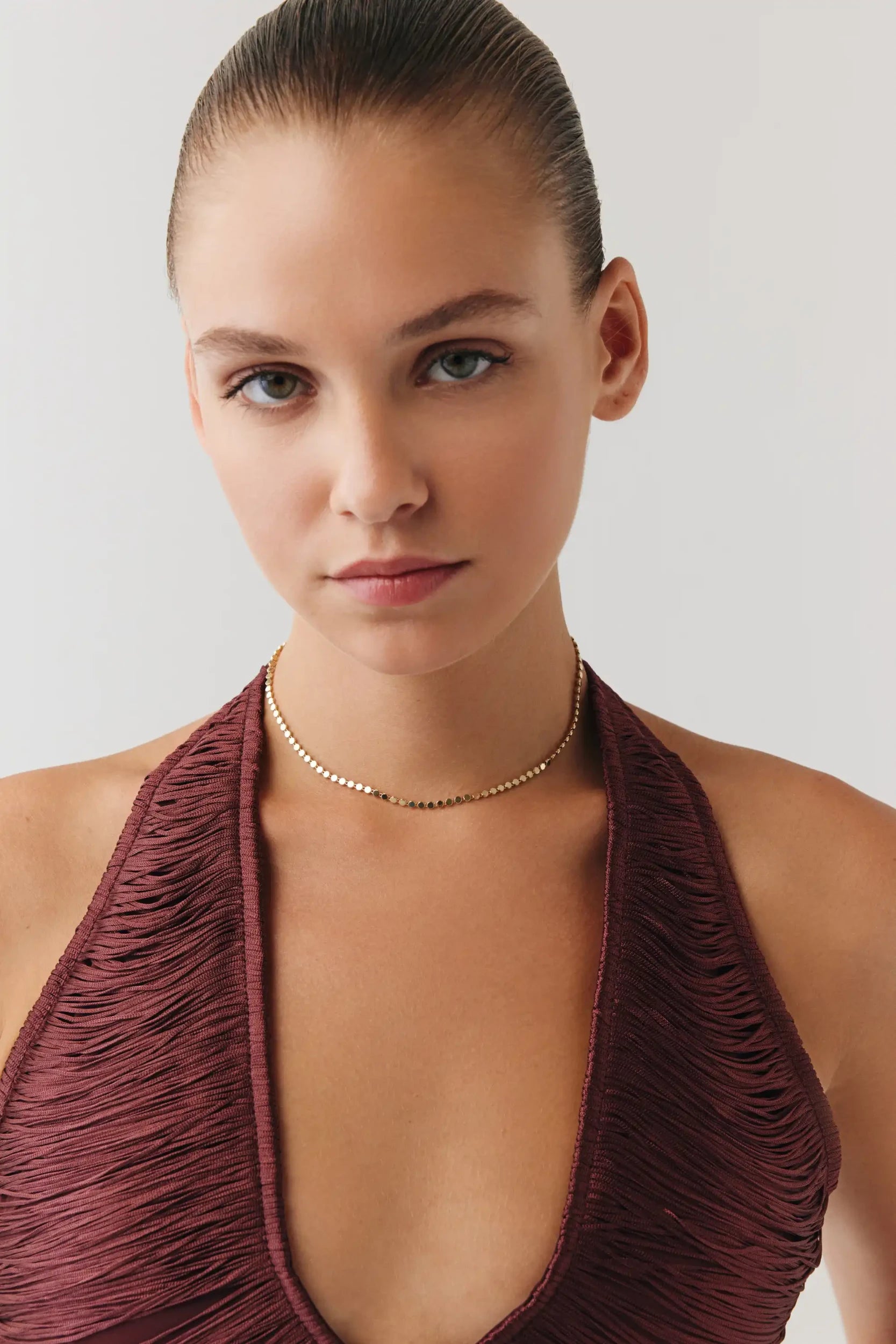 Yuvarlak Ezme Zincir Choker