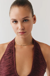 Yuvarlak Ezme Zincir Choker