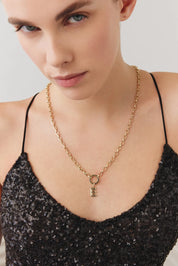 Top Zincir Bomb Harf Charm Kolye