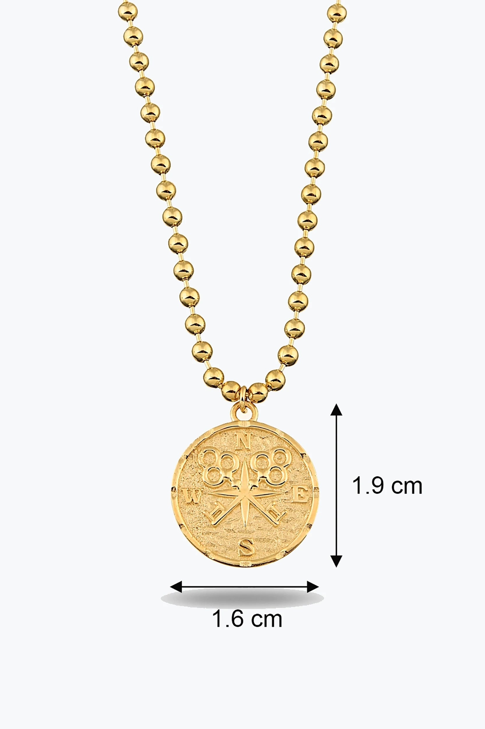 Top Zincir Pusula Kolye