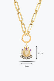 Mor Lotus Charm Kolye