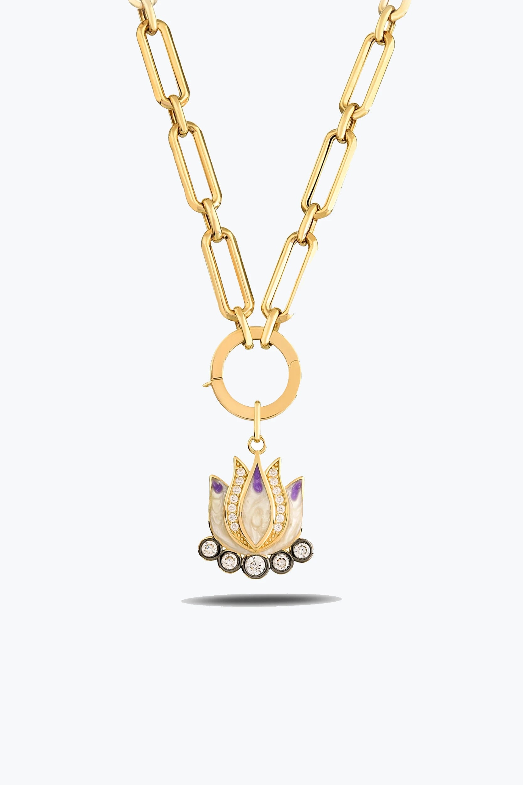 Mor Lotus Charm Kolye