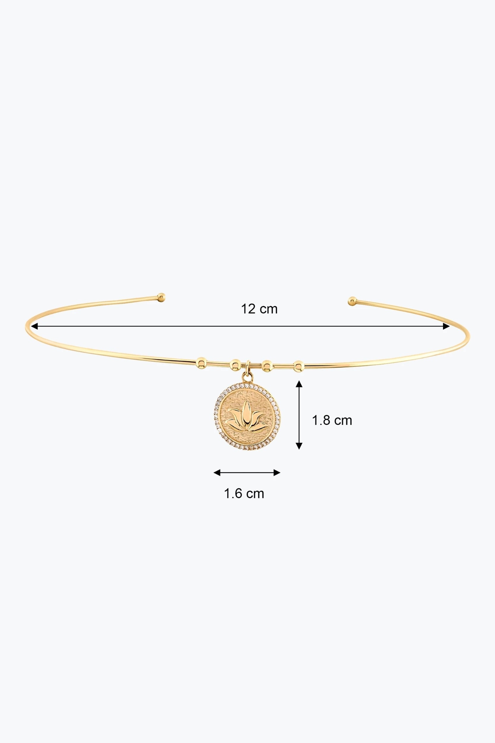 Taşlı Lotus Uç Tel Choker