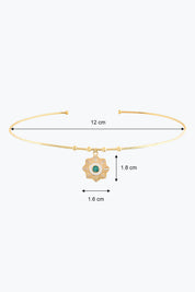 Yuvarlak Firuze Taşlı Çiçek Madalyon Uçlu Tel Choker