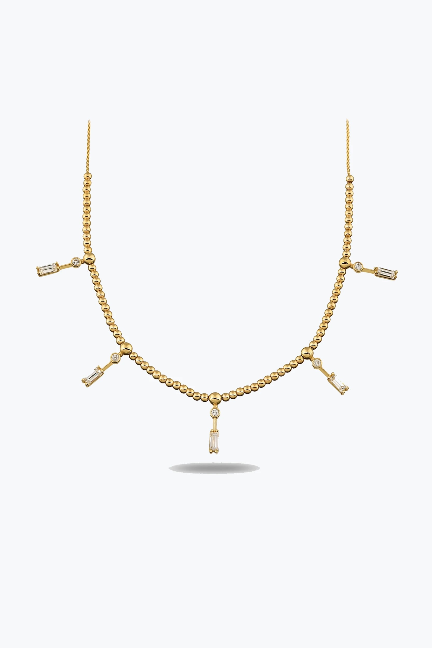 Özel Tasarım Çoklu Baget Taşlı Kolye