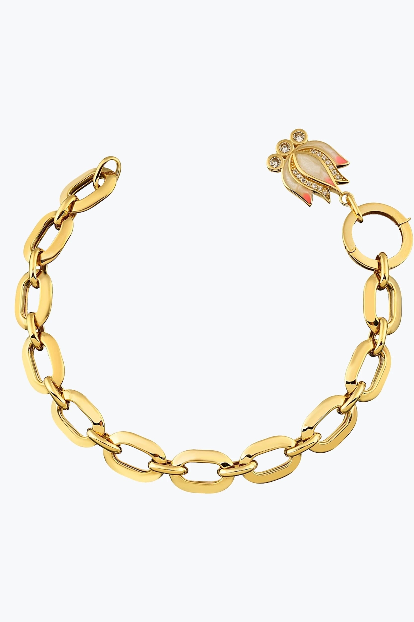 Pembe Lotus Charm Bileklik