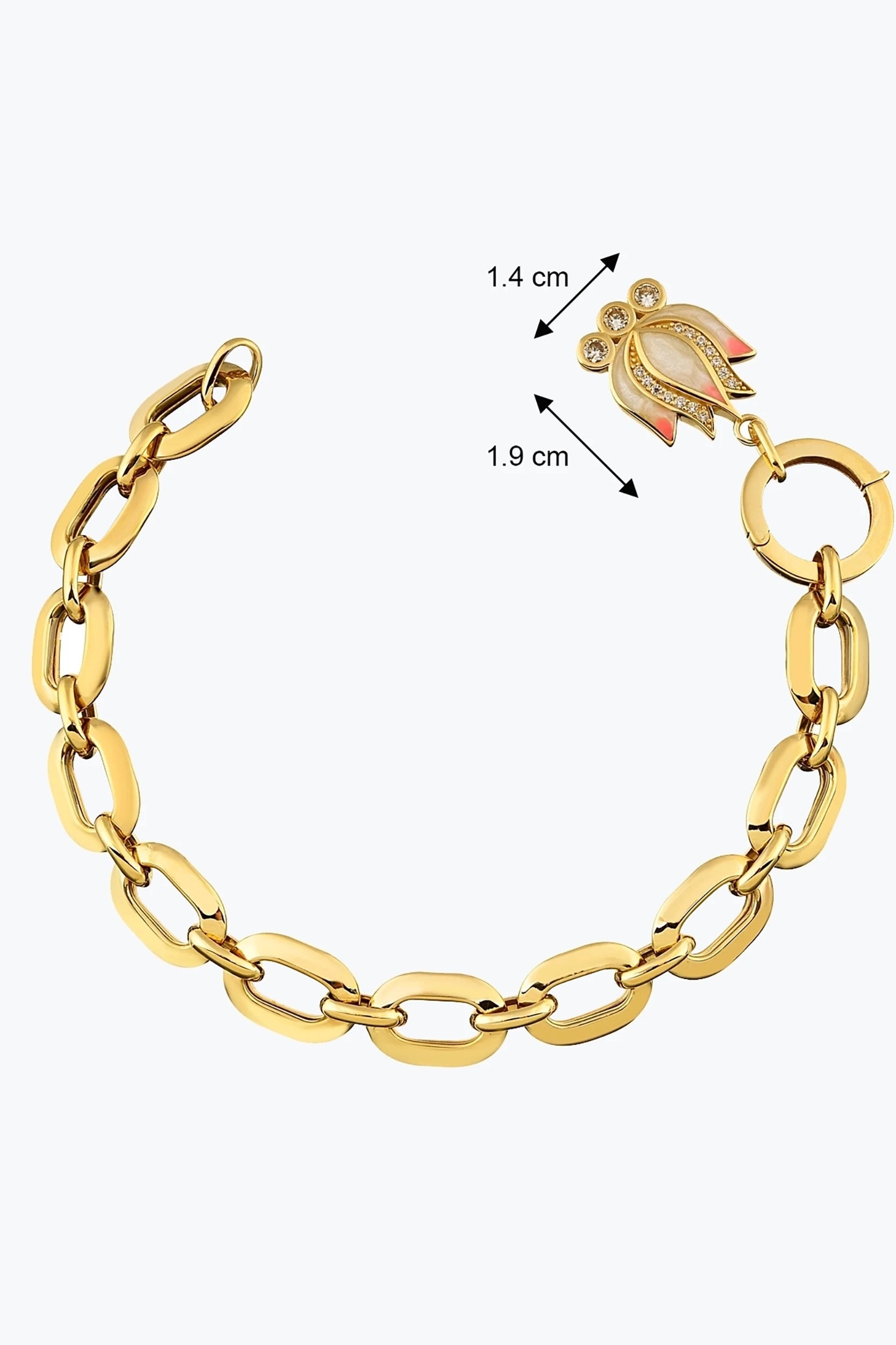 Pembe Lotus Charm Bileklik