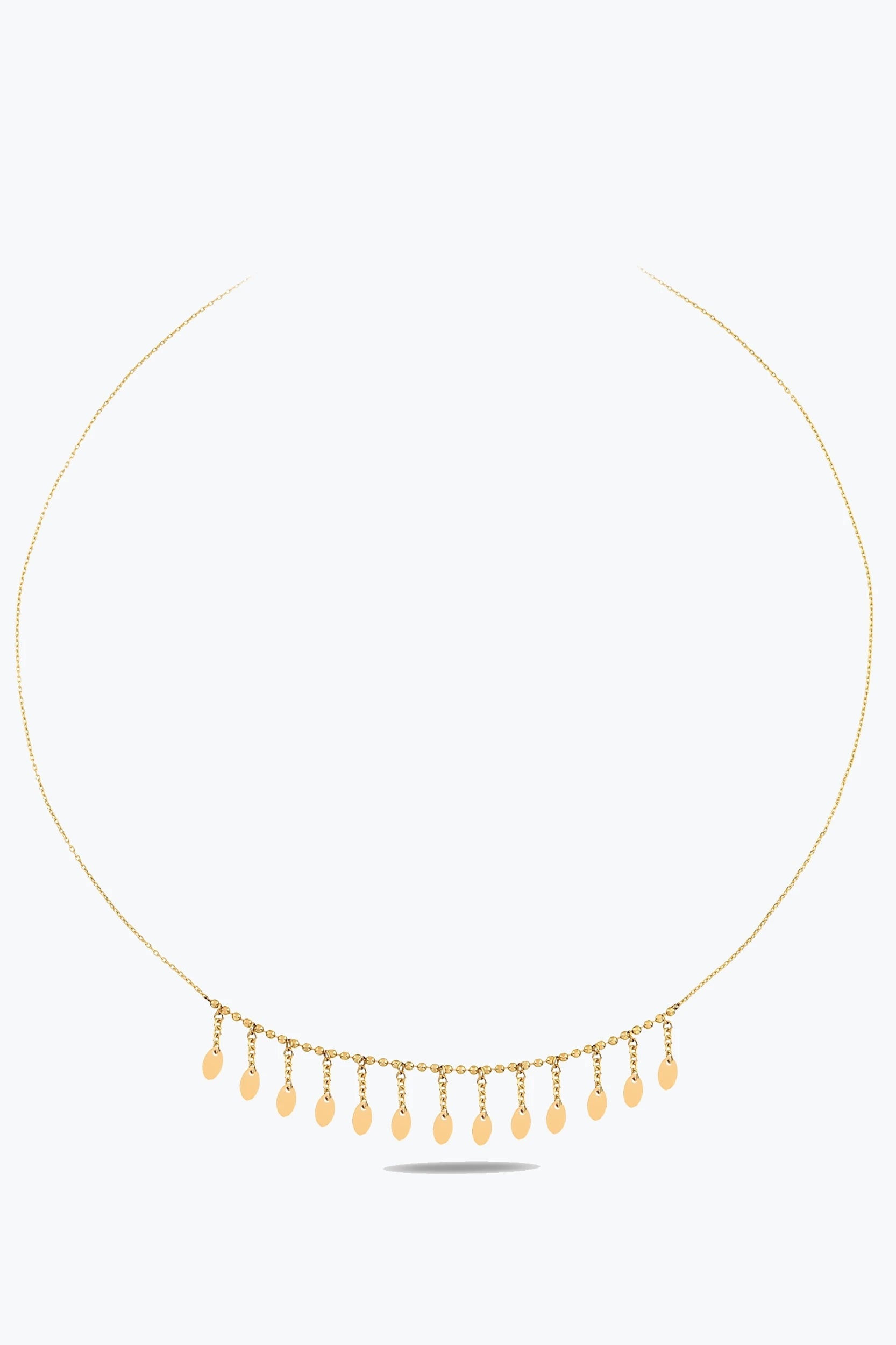 Top Zincir Detay Oval Pullu Shakira Kolye