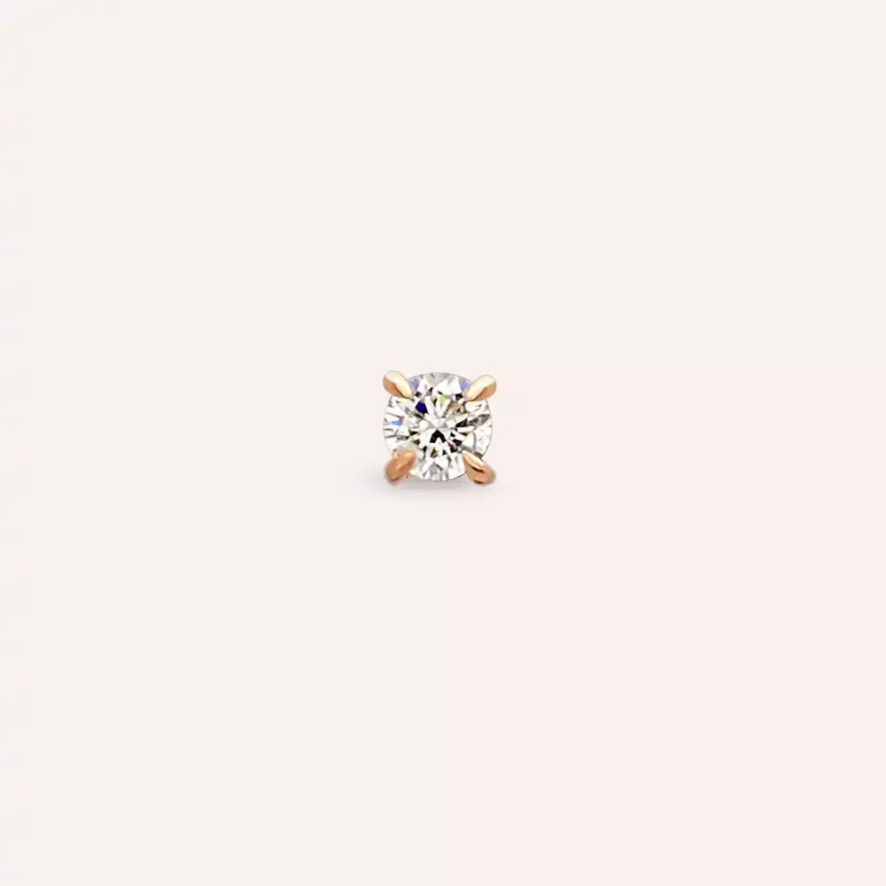 0.06 CT Pırlanta Rose Altın Tektaş Piercing