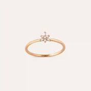 0.08 CT Baget Kesim Pırlanta Taşlı Rose Altın Yüzük