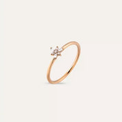 0.08 CT Baget Kesim Pırlanta Taşlı Rose Altın Yüzük