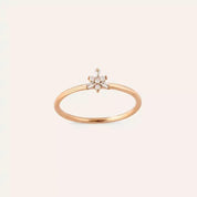 0.08 CT Baget Kesim Pırlanta Taşlı Rose Altın Yüzük