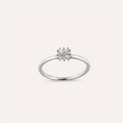 0.09 CT Baget Pırlanta Taşlı Beyaz Altın Minimal Yüzük