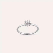 0.09 CT Baget Pırlanta Taşlı Beyaz Altın Minimal Yüzük