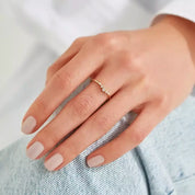 0.10 CT Pırlanta Taşlı Sarı Altın Yüzük