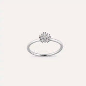 0.11 CT Baget Pırlanta Taşlı Beyaz Altın Minimal Yüzük