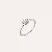 0.11 CT Baget Pırlanta Taşlı Beyaz Altın Minimal Yüzük
