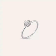 0.11 CT Baget Pırlanta Taşlı Beyaz Altın Minimal Yüzük