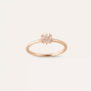 0.12 CT Baget Kesim Pırlanta Taşlı Rose Altın Yüzük