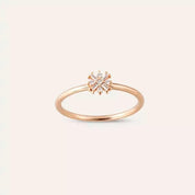 0.12 CT Baget Kesim Pırlanta Taşlı Rose Altın Yüzük