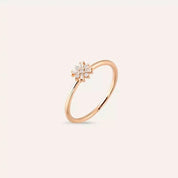 0.12 CT Baget Kesim Pırlanta Taşlı Rose Altın Yüzük