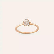 0.12 CT Baget Pırlanta Taşlı Rose Altın Yüzük