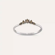 0.12 CT Beloved Brown Pırlanta Taşlı Beyaz Altın Yüzük
