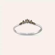 0.12 CT Beloved Brown Pırlanta Taşlı Beyaz Altın Yüzük