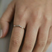 0.12 CT Beloved Brown Pırlanta Taşlı Beyaz Altın Yüzük