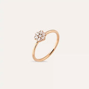 0.13 CT Baget Kesim Pırlanta Taşlı Rose Altın Yüzük
