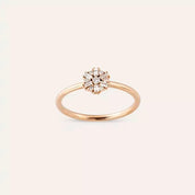 0.13 CT Baget Kesim Pırlanta Taşlı Rose Altın Yüzük