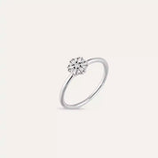 0.13 CT Baget Pırlanta Taşlı Beyaz Altın Yüzük