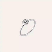 0.13 CT Baget Pırlanta Taşlı Beyaz Altın Yüzük
