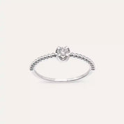 0.13 CT Tektaş Pırlanta Beyaz Altın Yüzük