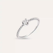 0.13 CT Tektaş Pırlanta Beyaz Altın Yüzük