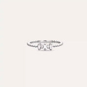 0.15 CT Baget Pırlanta Taşlı Minimal Beyaz Altın Yüzük