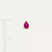 0.15 CT Damla Kesim Yakut Taşlı Sarı Altın Tek Küpe