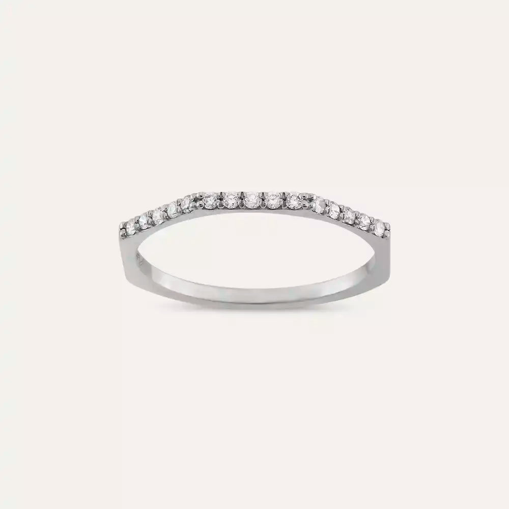 Eon 0.15 CT Pırlanta Taşlı Beyaz Altın Yüzük