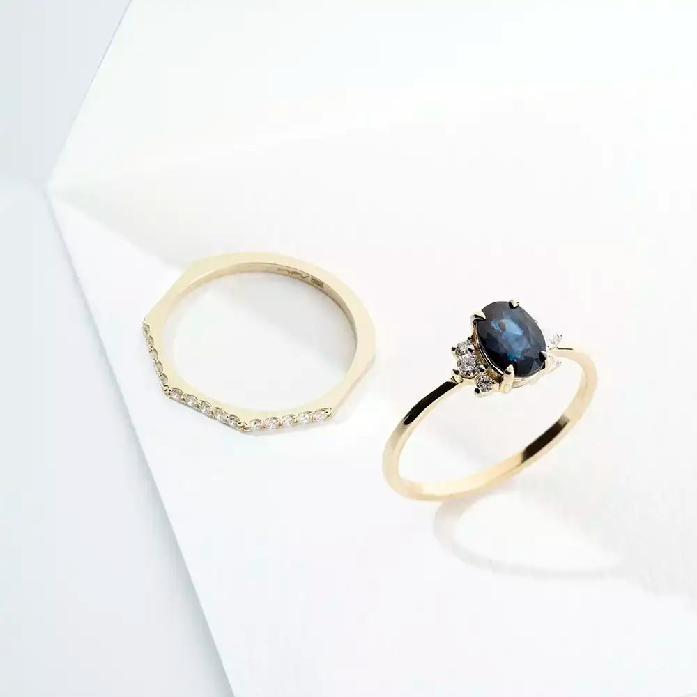 0.15 CT Pırlanta Taşlı Sarı Altın Yüzük