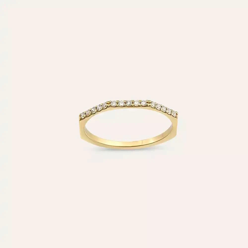 0.15 CT Pırlanta Taşlı Sarı Altın Yüzük