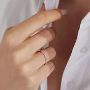 0.15 CT Pırlanta Taşlı Sarı Altın Yüzük