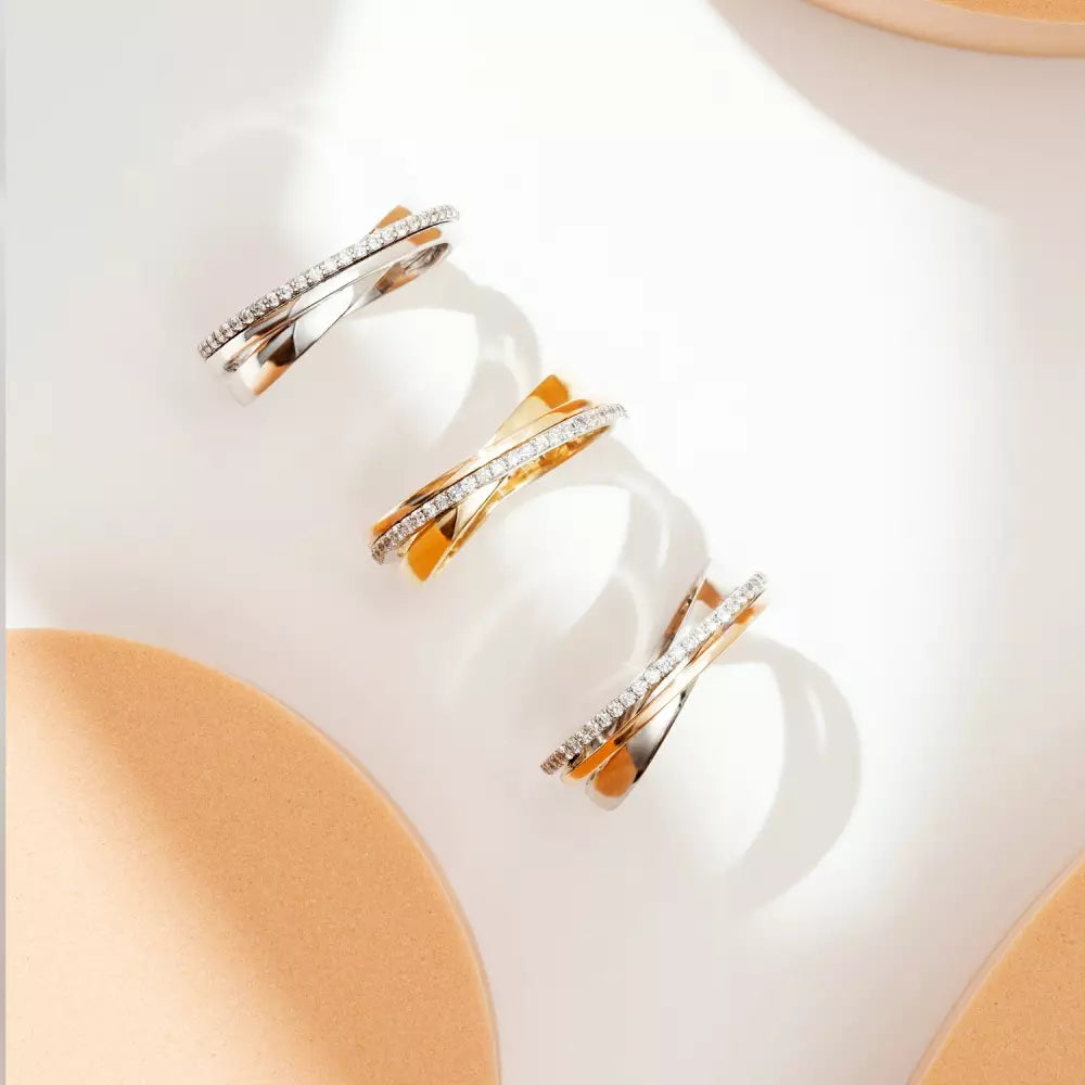 0.15 CT Pırlanta Taşlı Sarmal Alyans Yüzük