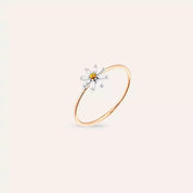 0.15 CT Safir ve Pırlanta Taşlı Rose Altın Yüzük