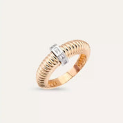 0.16 CT Baget Pırlanta Taşlı Rose Altın Yüzük