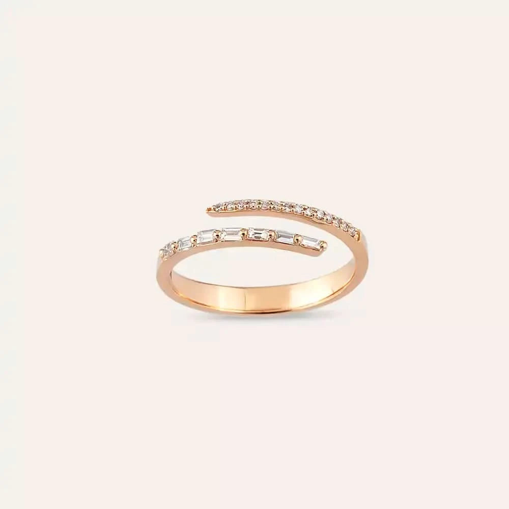 0.16 CT Pırlanta Taşlı Rose Altın Yüzük
