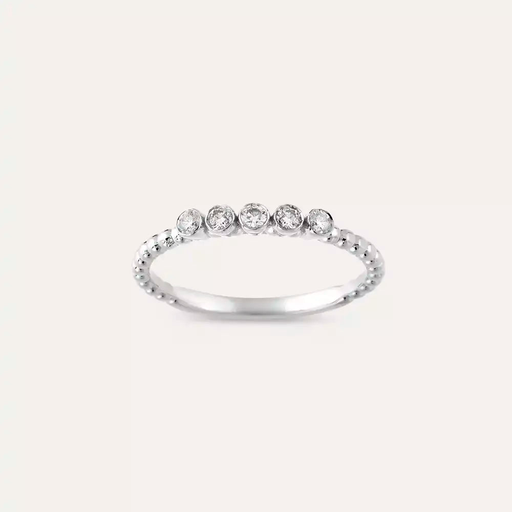 0.17 CT Pırlanta Taşlı Beyaz Altın Yüzük